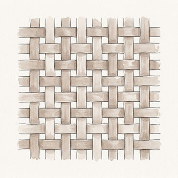 Watercolor illustration of percale weave - one-over, one-under plain weave structure