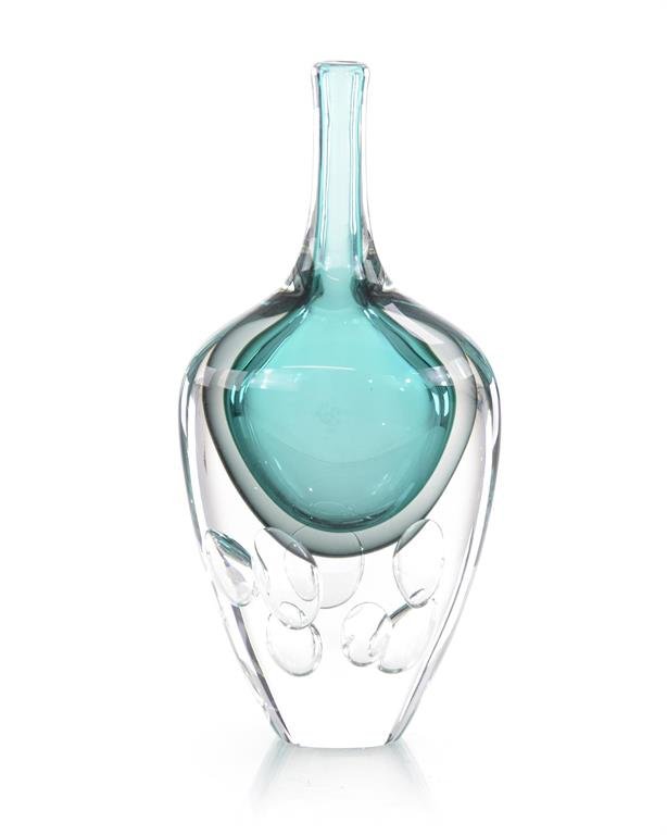 Azure Art Glass Vase - Elegant Strand