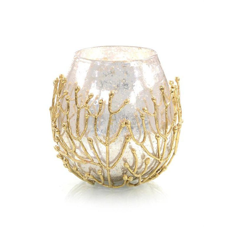 Brass Twig and Mirrored Glass Bowl - Elegant Strand
