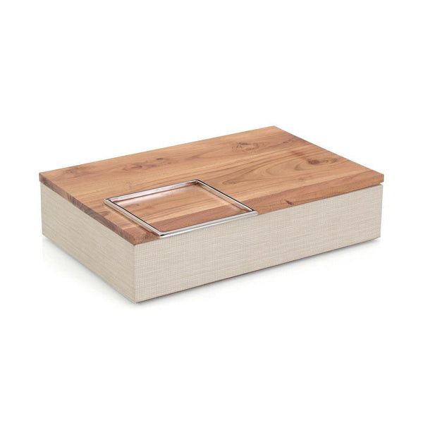 White Confetti Leather and Wood Box - Elegant Strand