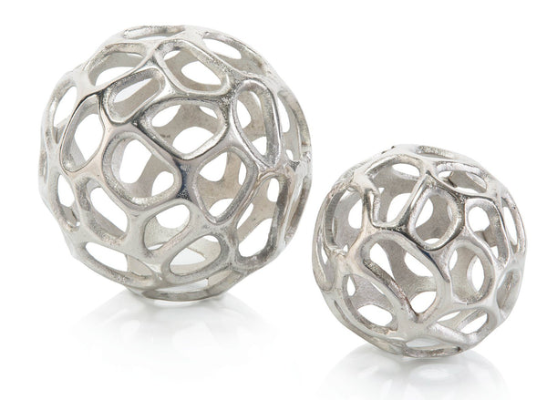 Set of Two Silver Balls With Holes