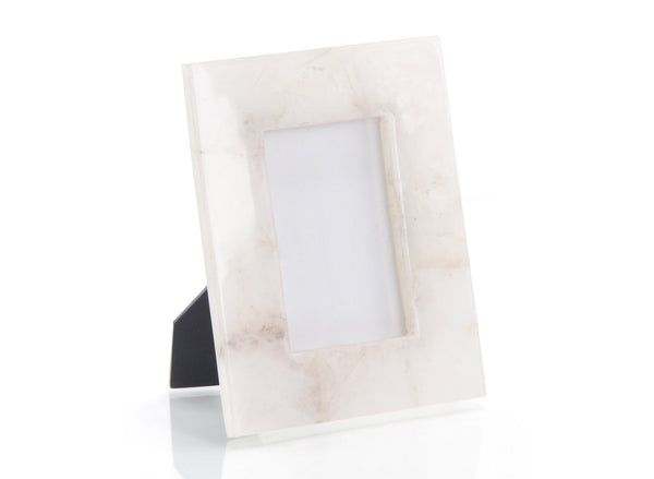 White Translcnt Agate Picture Frame