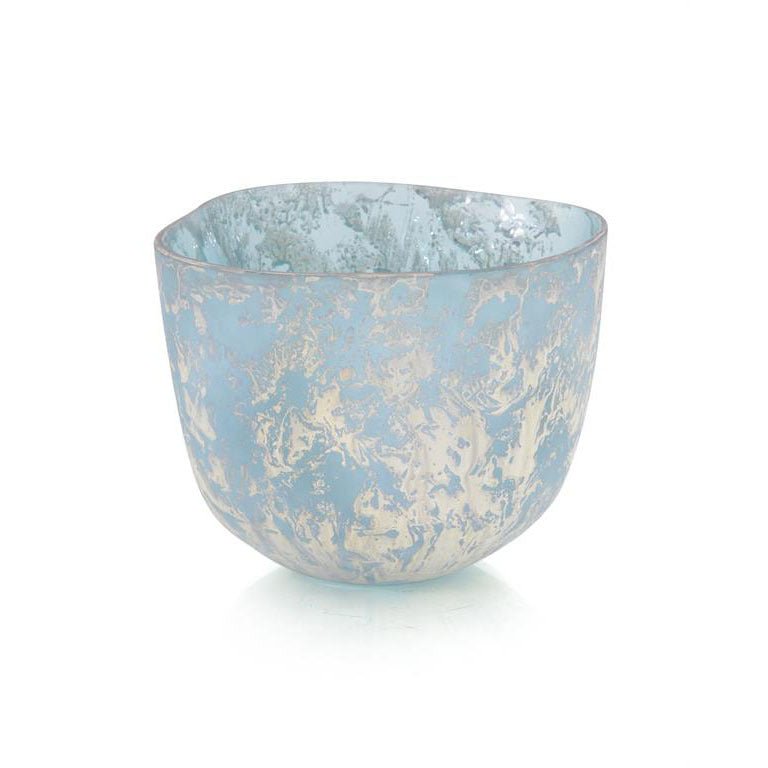Powder Blue Bowl with Silver Overlay - Elegant Strand