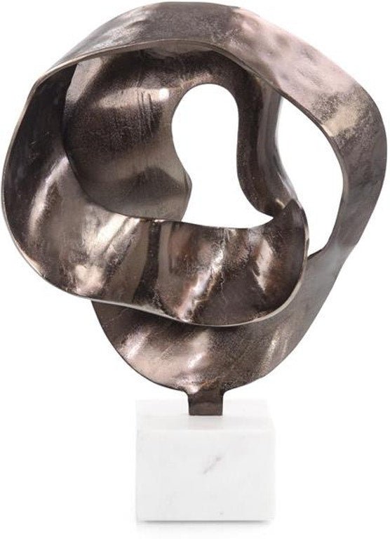 Organic Looped Sculpture in Copper - Elegant Strand